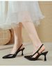 Sexy Burgundy Pointed Toe Sandals For Women 2025 Summer New French Style Closed-Toe Single Shoes Elegant Thin Heel High_vogvips.com