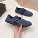 German In-stock Canvas Trainin Shoes With Metal Buckle Laces, Soft Sole, Non-slip, Vintae Style, Suitable For Laces, Sole, Non-slip, Style,_vogvips.com