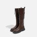 Melard Lace-Up Niche Design Long Women's Riding Height Increasing Slimming Brown Motorcycle Boots Over-the-Knee_vogvips.com