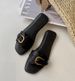 Women's Genuine Leather Flat Sandals, Summer Outdoor Wear, New Style, Popular Retro Leather Buckle Sandals, Casual Vacation Beach Shoes_vogvips.com