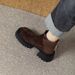 Brown Round Toe Genuine Leather Thick Sole Ankle 2024 Autumn Winter New Suede Height Increasing Versatile Chunky Heel_vogvips.com