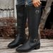 Women's Shoes 43 Large Size Women's Winter New Women's Leather Boots Side Zipper High Boots High Heel Belt Buckle Knight Boots_vogvips.com