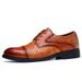 Man Stylish Derby Shoes Woven Leather Dress Mens Brogue Men Lace-Up Business Casual Office Party Wedding Shoe_vogvips.com