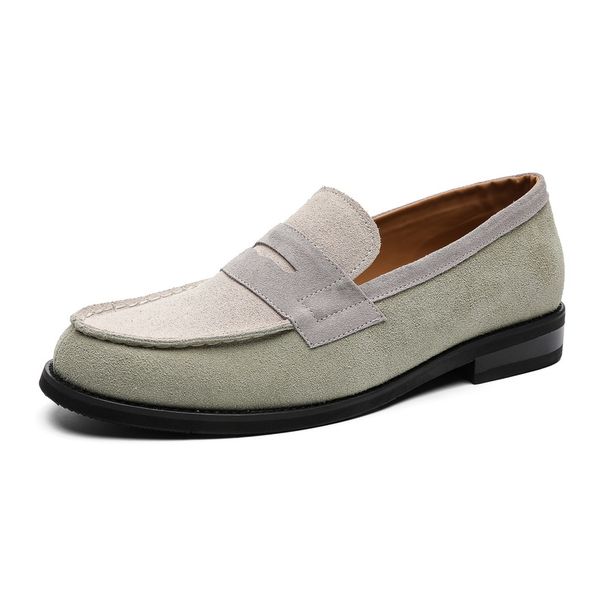 Men's Suede Cowhide Leather Loafers Shoes, Easy To Put On Take Off, Comfortable And Eleant For Business Office &_vogvips.com