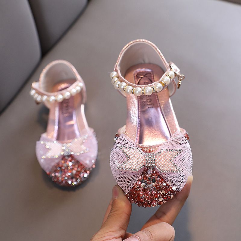 New Girls Princess Girls Bright Diamond Small Big Children Dance Show Shoes Single Shoes Leather Shoes_vogvips.com