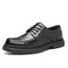 Top Layer Sheepskin British Style 2024 Trendy Business Casual Leather Men's Large Round Toe Shoes_vogvips.com