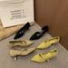 Chuyuji Spring Autumn New Style Pointed Toe Side Cutout Slip-On Thin Heel Women's Shoes With One-Strap Buckle For_vogvips.com