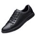 Men's Board Shoes Breathable Soft Sole First Layer Cowhide Sports White Shoes Running Shoes_vogvips.com