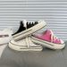 New Women Summer Thick-Soled Slippers Canvas Slip-On Mules Lady Backless Sneakers Adult Casual Fabric Shoes_vogvips.com