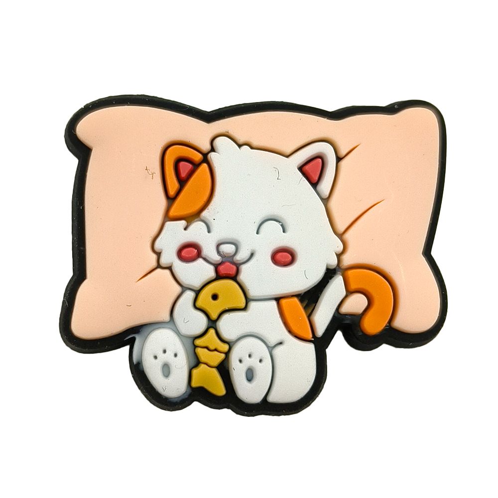 Cute Cartoon Cat Pattern Shoes Flower Shoe Buckle Soft Glue DIY Garden Shoe Accessories_vogvips.com