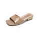Summer Women's Crystal Sandals Chunky Heels Square Toes Non Slip Trendy Versatile Slippers_vogvips.com