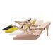 899-46 Sexy Slim High Heels, Shallow Mouth, Pointed Hollow Metal Rivet Women's Shoes, Straight Line With Lacquer Leather_vogvips.com