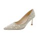 Elegant Pointed Toe High Heels 2024 Spring Autumn New Party For Women With Rhinestones And Pearls, Stiletto Heels,_vogvips.com
