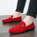 Genuine Leather Mens Loafers Zapatos De Hombre Formal Dresses Men Shoes Business Leisure Green Orange Moccasin Sneakers_vogvips.com