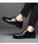 Leather Shoes Men's Low-top Formal Dress Lace-up Round Head Wedding Man_vogvips.com