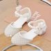 Princess Shoes Girls Crystal White High Heels dress Summer kids shoes model Performance shoes_vogvips.com