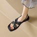 Weiwei Girl 6076-5 Flat Summer Outwear One Line French Roman Sandals Large Women's Shoes_vogvips.com