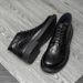 European Warm Series Men's Genuine Leather Martin Casual Fashion Short Round Toe Mid-top Black Flat Trendy Fleece Boots_vogvips.com