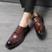 Spring New Men's Casual Single Pointed Business British Style Trendy Lacing Personalized Fashion Small Leather Shoes_vogvips.com