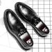 Bean Men's Fashion, British Style, One Foot Lazy, Loafers, Business Formal, Breathable Casual Leather Shoes, 9715-D_vogvips.com