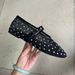 2024 Cross-Border Trade Mesh Rhinestone One-Strap Shallow Mouth Sandals Round Toe Mary Jane Flat Ballet Shoes For Women_vogvips.com