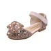 New Pearl Rhinestone Bow Small Middle Children Dance Shoes Performance Shoes Half Sandals_vogvips.com