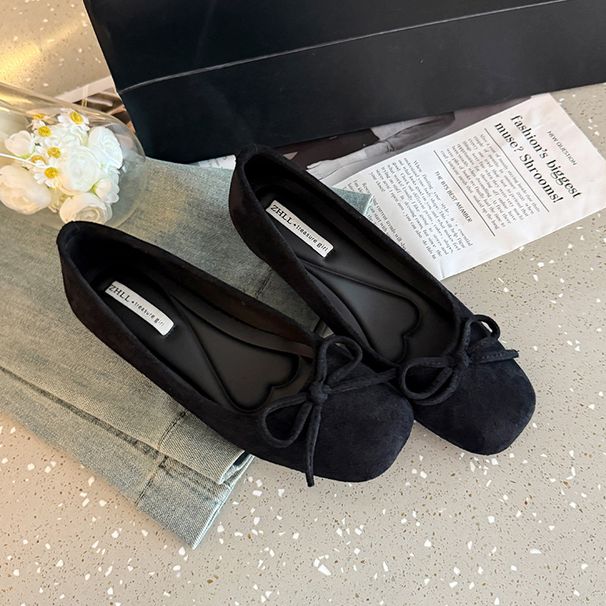 Leopard Print Suede Flat Sole Single Shoe Inner Height Increase Women's Shoes Small Red Shoes Wide Fat Feet Large Size Women's Shoes_vogvips.com