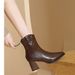 Autumn New Slim For Women British Style Commuting Fashion Simple Versatile Chunky Mid Heel Round Toe Ankle Boots_vogvips.com