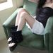 Black Low Heeled Ankle Boots With Buckle Stylish Versatile Flip Flop Sandals For Women Suitable For Trouser Legs_vogvips.com