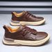 Men's Cowhide 2026 Spring New Model Crooked Toe Clown Trendy Genuine Leather Breathable Versatile Sports Casual Shoes_vogvips.com