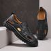 Mens Leather Sneakers Fashion Comfortable Walking Retro Wading Aqua Outdoor Casual Shoes Male Daily Trainers_vogvips.com