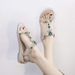 2025 New Summer Bohemian For Women, Wedge Heel With Rhinestones, Versatile Flat Beach Roman Sandals_vogvips.com