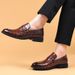 Suitable For All Seasons 2024 New Men's Leather Business Formal Casual Crocodile Pattern British Korean Style Pointed Toe Large Size Shoes_vogvips.com