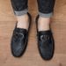 SHLIANG Fashion Men's Slip-On Soft-Soled Driving Shoes Comfortable Round-Toe Business Casual Leather Shoes Breathable Upper Slip-On Loafers X0008_vogvips.com