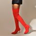 Plus Size Shoes Women's Stretch Knit Over-the-Knee Boots With Pointed Toe And High Heel For Autumn Winter Flyknit Elastic Wool Slip On Peep Toe_vogvips.com