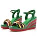Women's Shoes Wedge Sandals Waterproof Platform Fish Mouth High Heel Sandals Straw Mat Woven Wedge Beach Sandals_vogvips.com