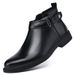 European Warm Series Color-Washed Autumn Winter For Men, Chunky Heel, Large Size Men's Shoes, Casual Leather Boots_vogvips.com