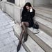 2024 New Style Peep Patet Leather Akle Strap Cat Heel Sadals Sexy Black Silk Poited Toe Stiletto High Heels For_vogvips.com