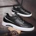 Suitable For All Seasons Fashion White Simple Solid Color Men's Shoes Low-top Elastic Band Loafers Sneakers_vogvips.com