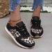 Hot Sale Women's Sneaker 2023 Autumn Winter Ladies Comfort Soft Sneakers Lace-up Leopord Flats Outdoor Women Shoes_vogvips.com
