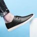 Men's Round Head Two-layer Cowhide Casual Men's Board Shoes Sleeve Breathable Lat Heel Board Shoes Shallow Mouth Men's Shoes_vogvips.com