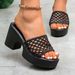 Women's Elegant Slip-On High Heeled Sandals Summer New Style Platform Hollow out Open Toe plus Size Shoes_vogvips.com