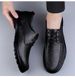 Men's Leather Casual Shoes Loafers Soft Sole Soft Surface Dad Shoes Lace-up Men's Shoes Single Shoes_vogvips.com