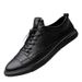 Men's Elastic Band Board Shoes Irst Layer Cowhide Sot Leather Thin White Shoes Men's Outdoor Sports And Leisure Shoes_vogvips.com