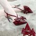 In Stock 26H7 Bow-tie Closed-toe Sandals For Women, 2026 New Model, Pointed Toe, Cross-strap High Heels, Thin Heel,_vogvips.com