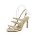Women's Shoes Satin Champagne Open-toed Round Head With Sandals Women's Outer Wear_vogvips.com