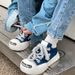 Correct Logo 1 New Niche Cute Big Head Ugly Adorable Women Versatile Open Smile Canvas Couple Thick Sole Dad Shoes National Trend_vogvips.com