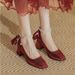 Chunky Heel Wedding Women High Heels Bride 2025 Spring New Mary Jane Women's Square Toe Single Shoes_vogvips.com