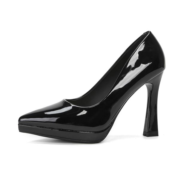 125-1 Waterproof Platform Comfortable Women's Elegant Pointed Toe Stiletto High Heels Bridesmaid Party Professional Work_vogvips.com