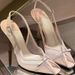 2025 Spring/Summer New Bowknot Square-Toe Stiletto High Heels European And American Fashion Versatile Light Luxury_vogvips.com
